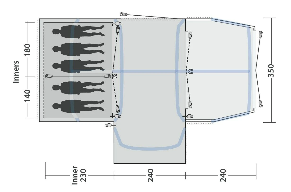 Outwell Mountain Lake 5ATC Tent (2022) 2 Outwell Mountain Lake 5ATC Tent (2022) - Image 2