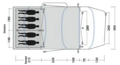 Outwell Jacksondale 5PA Tent (2022) 20 Outwell Jacksondale 5PA Tent (2022) -Vango Shop 111269 jacksondale 5pa drawing floorplan3