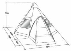 Robens Kiowa Tipi Tent (2023) -Vango Shop 130111 kiowa drawing perspective 1834