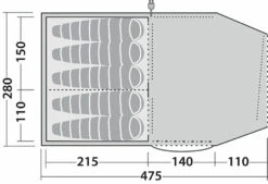 Robens Double Dreamer 5 Tent (2023) -Vango Shop 130279 double dreamer 5 drawing floorplan3