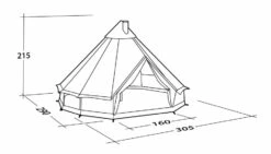 Robens Klondike S Tipi Tent (2022) -Vango Shop 130307 klondike s drawing perspective26