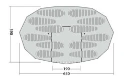 Outwell Robens Klondike Twin Tipi Tent (2023) 16 Outwell Robens Klondike Twin Tipi Tent (2023) -Vango Shop 130359 klondike twin drawing floorplan3