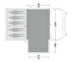 Outwell Oakdale 5PA Flat Woven Carpet 5 Outwell Oakdale 5PA Flat Woven Carpet -Vango Shop 170892 flat woven carpet oakdale 5pa drawing floorplan2