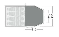 Robens Double Dreamer 4 Fleece Carpet (210*220) 5 Robens Double Dreamer 4 Fleece Carpet (210*220) -Vango Shop 190062 fleece carpet double dreamer 4 drawing floorplan2