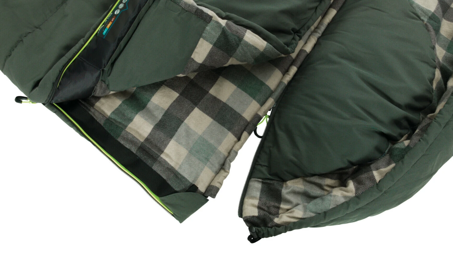 Outwell Camper Lux Double Sleeping Bag - Forest Green (2023) 2 Outwell Camper Lux Double Sleeping Bag - Forest Green (2023) - Image 2