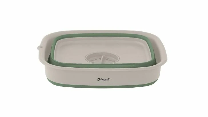 Outwell Collaps Wash Bowl W/drain Shadow Green 2 Outwell Collaps Wash Bowl W/drain Shadow Green - Image 2