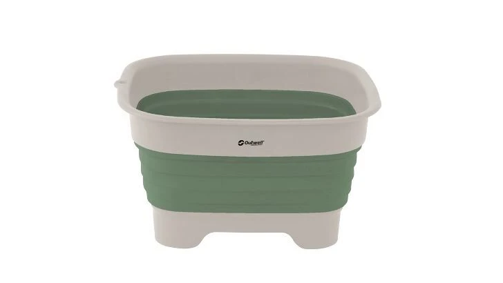 Outwell Collaps Wash Bowl W/drain Shadow Green 1 Outwell Collaps Wash Bowl W/drain Shadow Green