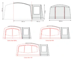 Outdoor Revolution Camp Star Side Porch (500xl, 600, 700) (2022) 17 Outdoor Revolution Camp Star Side Porch (500xl, 600, 700) (2022) -Vango Shop campstar side porch floorplans 1
