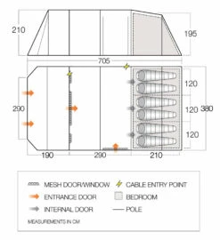 Vango Joro Poled 600XL Tent (2022) 18 Vango Joro Poled 600XL Tent (2022) -Vango Shop joro 600xl floorplan low