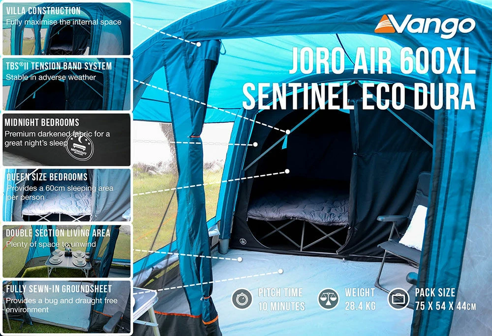 Vango Airbeam Vango Joro Air 600xl Dura Tent (2023) 6 Vango Airbeam Vango Joro Air 600xl Dura Tent (2023) - Image 6