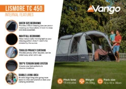 Vango Lismore TC 450 Poled Tent Package (2023) -Vango Shop lismore tc 450 infographic2