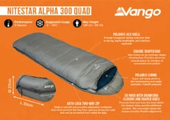 Vango Nitestar Alpha 300 Quad Sleeping Bag (FOG) 8 Vango Nitestar Alpha 300 Quad Sleeping Bag (FOG) -Vango Shop nitestar 300 infographic