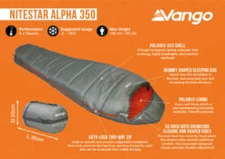 Vango Nitestar Alpha 350 Sleeping Bag (Fog) 13 Vango Nitestar Alpha 350 Sleeping Bag (Fog) -Vango Shop nitestar 350 infographic