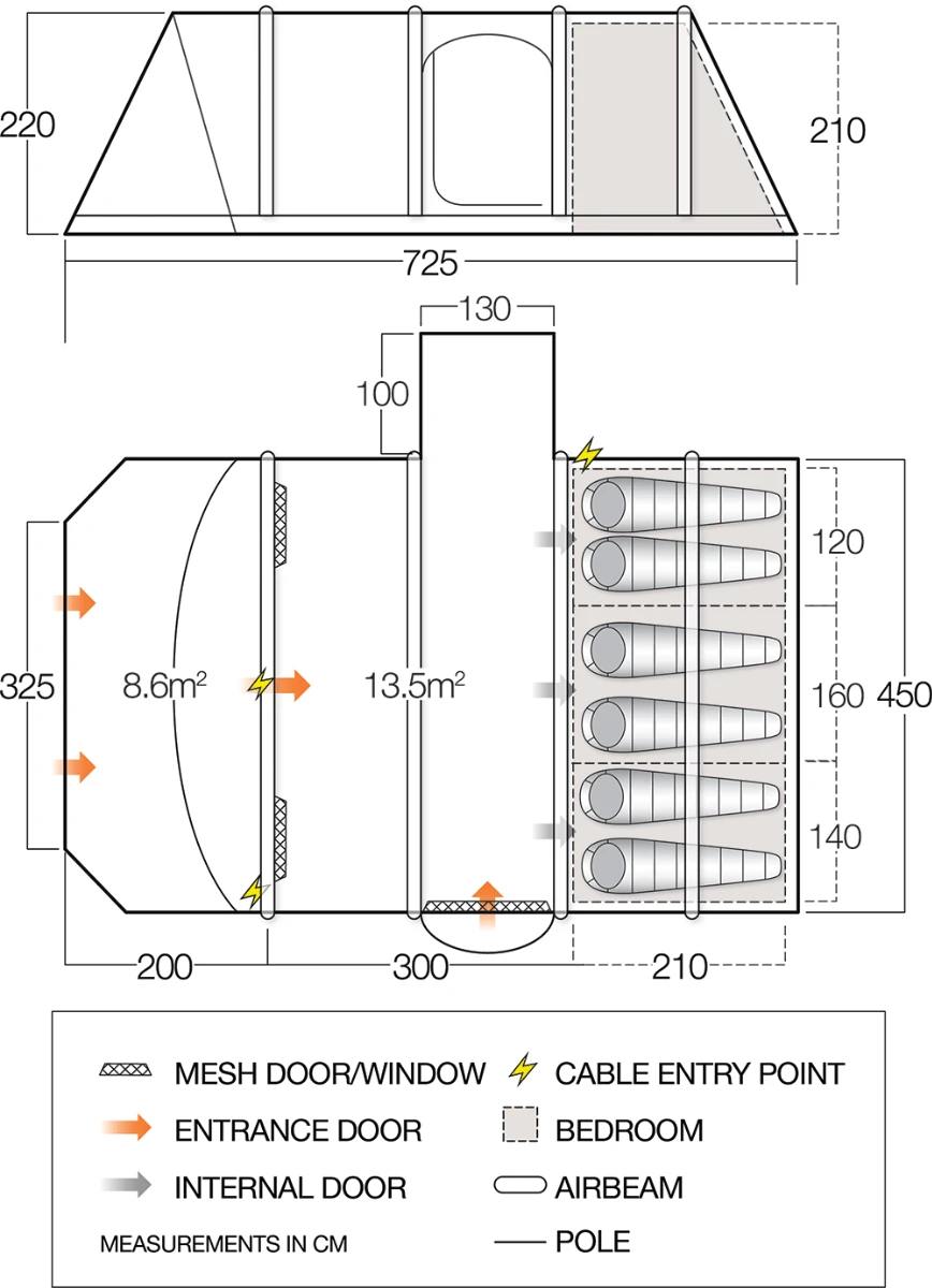 Vango Airbeam Vango Homestead II Air 650xl Tent 5 Vango Airbeam Vango Homestead II Air 650xl Tent - Image 5