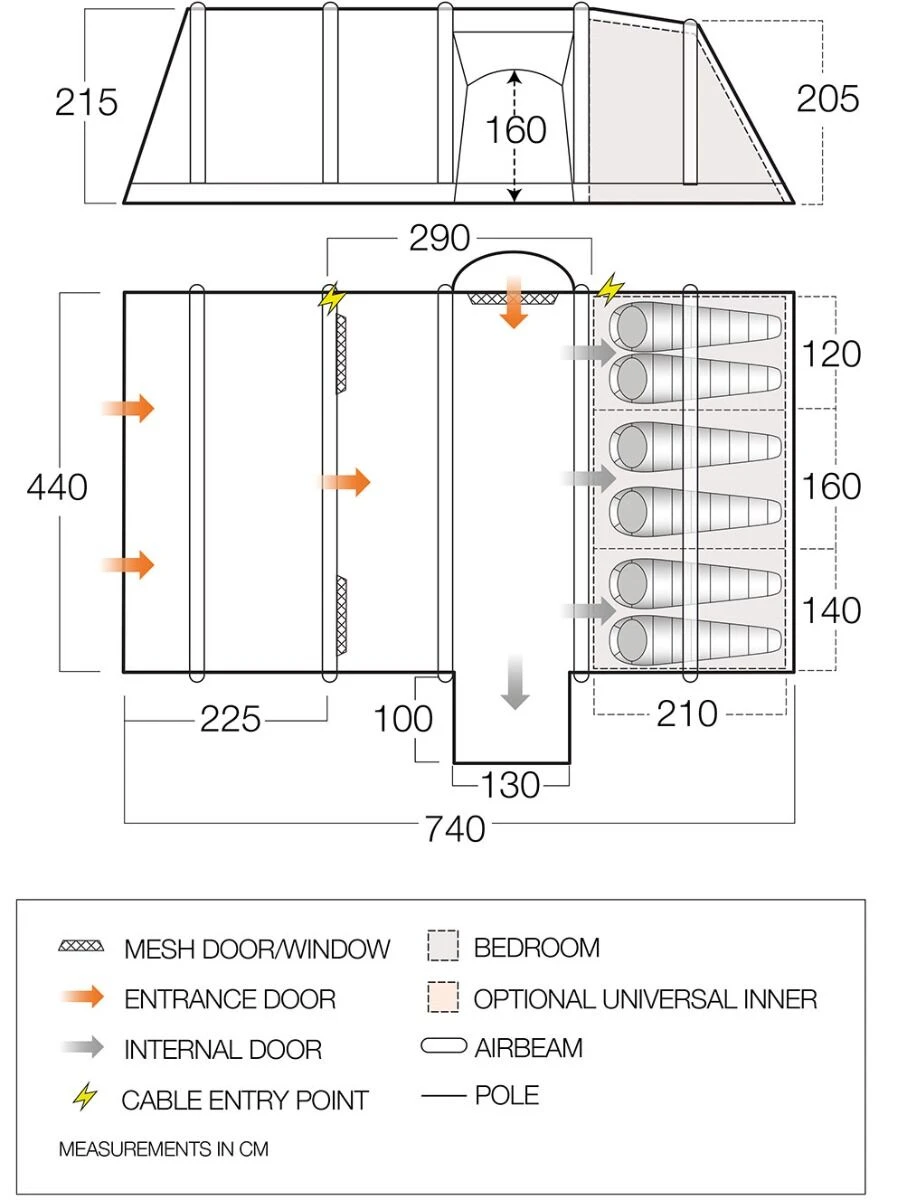 Vango Airbeam Vango Rome II Air 650XL Tent Package (2023) 4 Vango Airbeam Vango Rome II Air 650XL Tent Package (2023) - Image 4